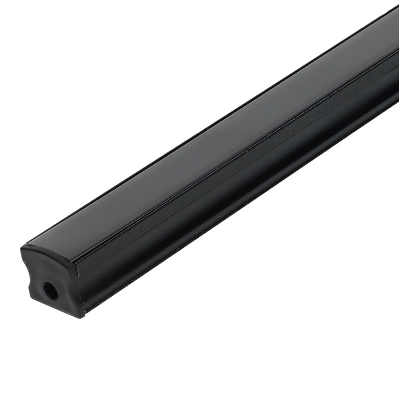Perfil rectangular aluminio tira led 17,5 x 14,5 x 2m negro