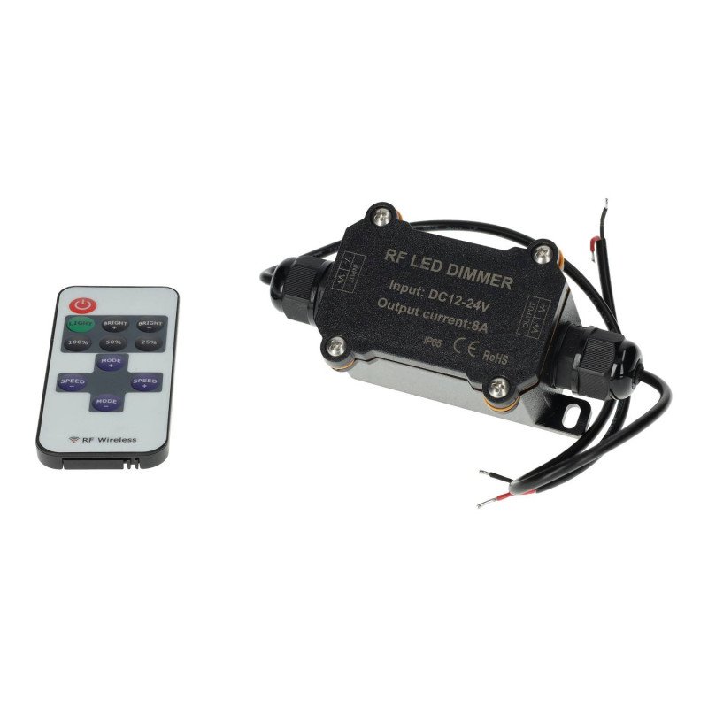 Controlador RF monocolor IP65 12/24V 8A