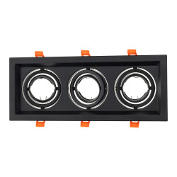 Adjustable black frame for MR16. Triple