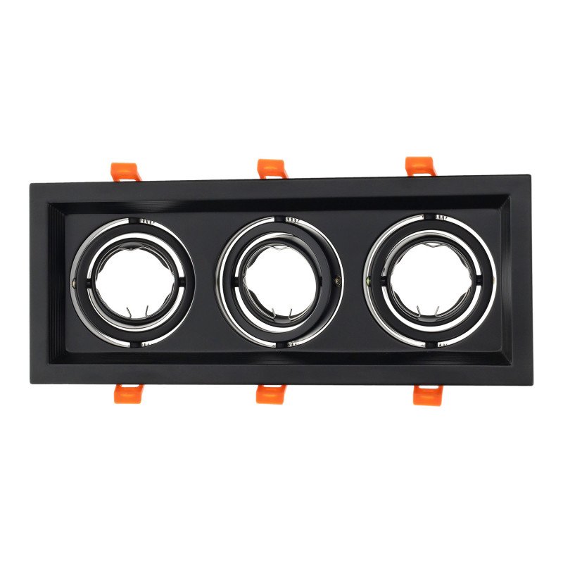 Adjustable black frame for MR16. Triple