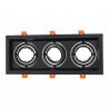 Marco orientable triple para bombilla dicroica color negro