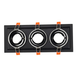 Adjustable black frame for MR16. Triple