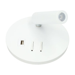 APPLIQUE MURALE EN ALUMINIUM 3+8W USB