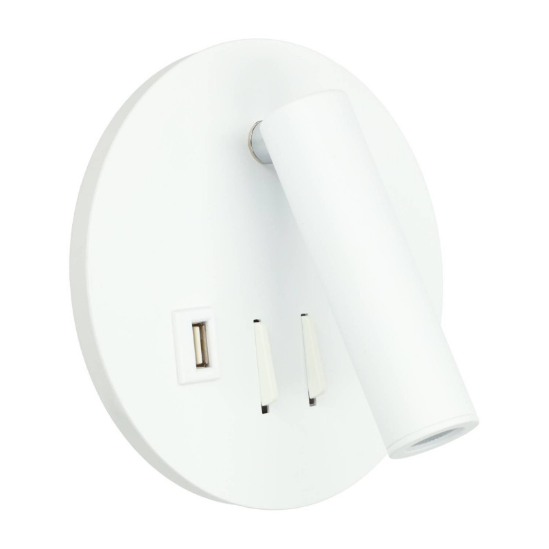 APPLIQUE MURALE EN ALUMINIUM 3+8W USB