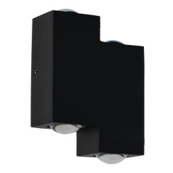 Luz de parede em alumínio LED 4W IP65 cor preta
