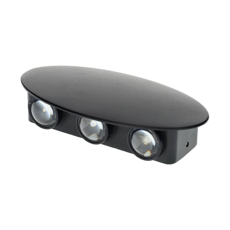 Applique murale en aluminium LED 6W IP65 couleur noire