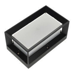 LED E27 square black wall lamp IP54