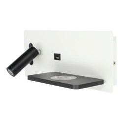 Arandela LED 7+3W USB + carregamento sem fios direito