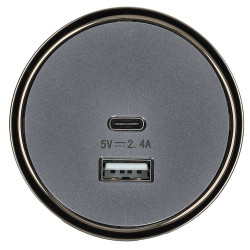 Prise USB A+C pour rail 2,4A
