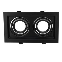 Marco orientable doble para bombilla dicroica color negro