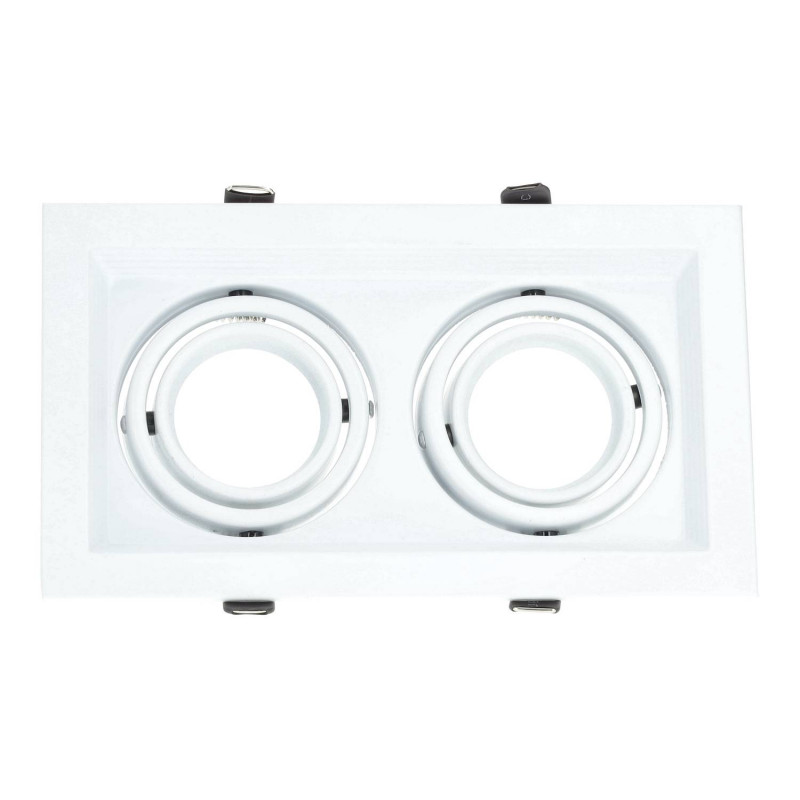 Marco orientable doble para bombilla dicroica color blanco