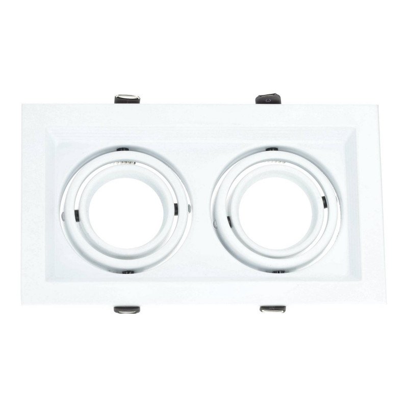 Moldura ajustável duplo para dicróica branco