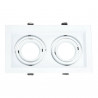 Marco orientable doble para bombilla dicroica color blanco