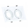 Marco orientable doble para bombilla dicroica color blanco