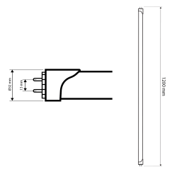 Tubo LED T8 18W 120cm regulável