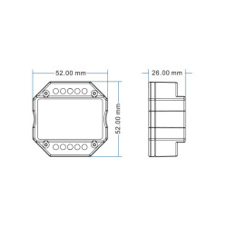 12-48VDC LED push dimmer RF