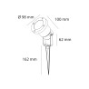Projetor de exterior GU10 de superfície + espigão IP65
