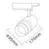 Spotlight led rail 30W white angle adjustable