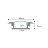 Black Profile for 2m LED Strips - Rectangular, Aluminium, Clips