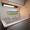 Candeeiro LED de 9W com tomada Schuko e USB A+C - preto