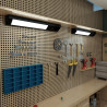 LED under cabinet light 9W Schuko socket & USB A+C - black
