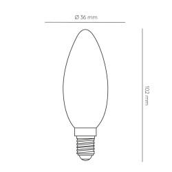 Ampoule bougie LED - E14, 5W, 180º