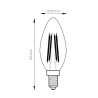 LED Filament Bulb - Candle, 4W, 360º