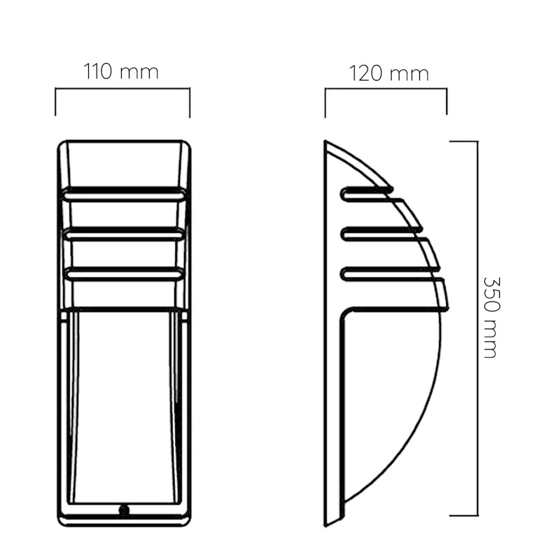 Luz de parede CURVE IP54 E27 branco