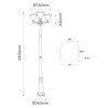 Lâmpada solar de rua 260CM 18W IP65