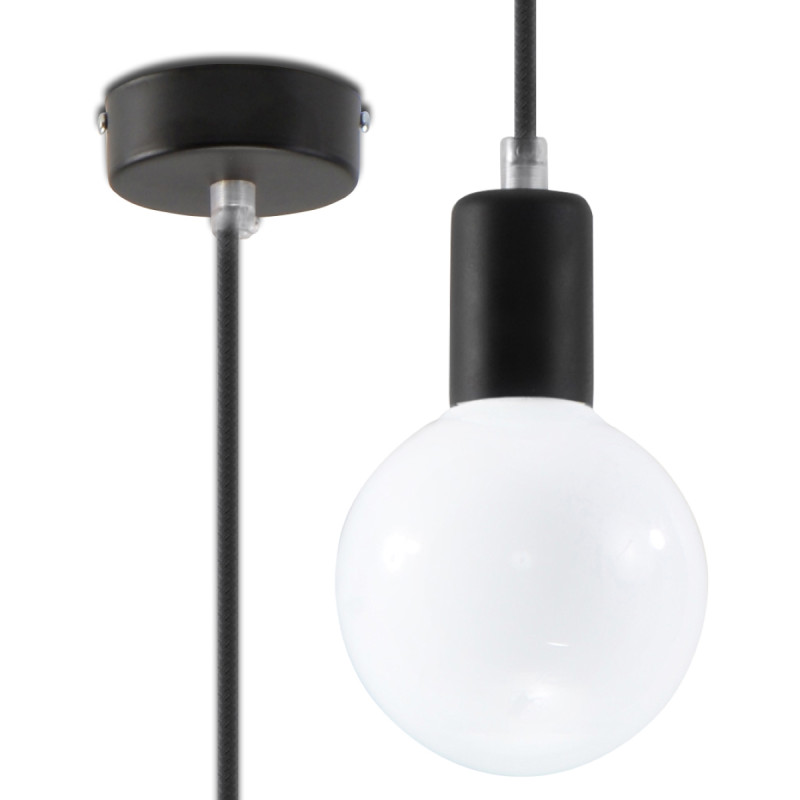 Lámpara colgante EDISON negra