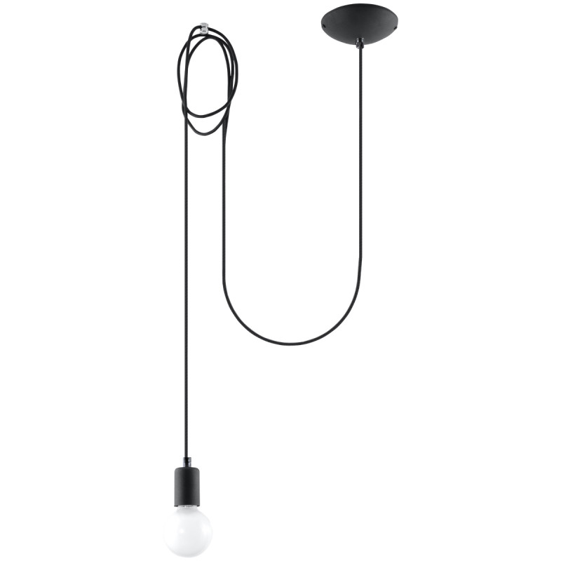 Candeeiro pendente EDISON 1 preto