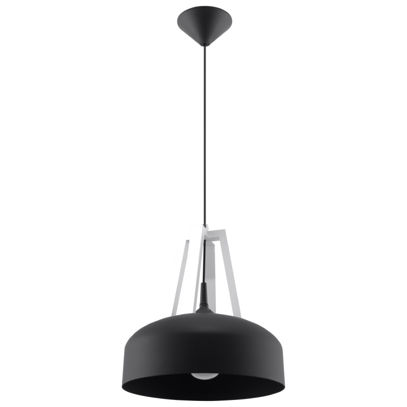 Candeeiro pendente CASCO preto/branco