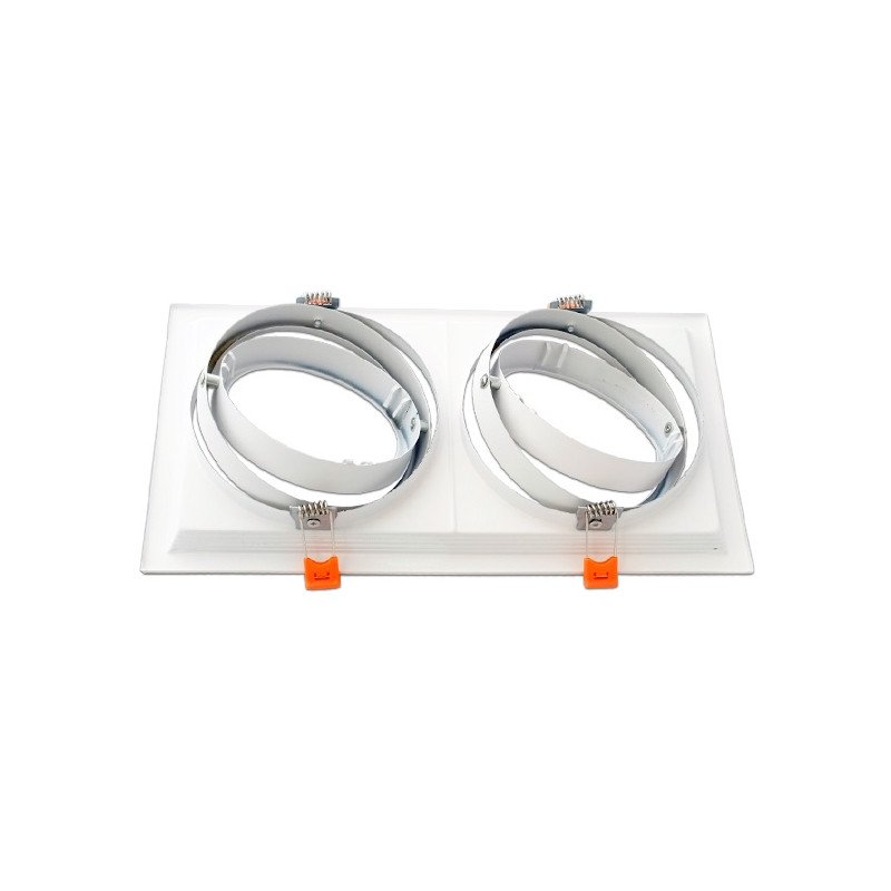 Marco orientable doble para AR111 color blanco