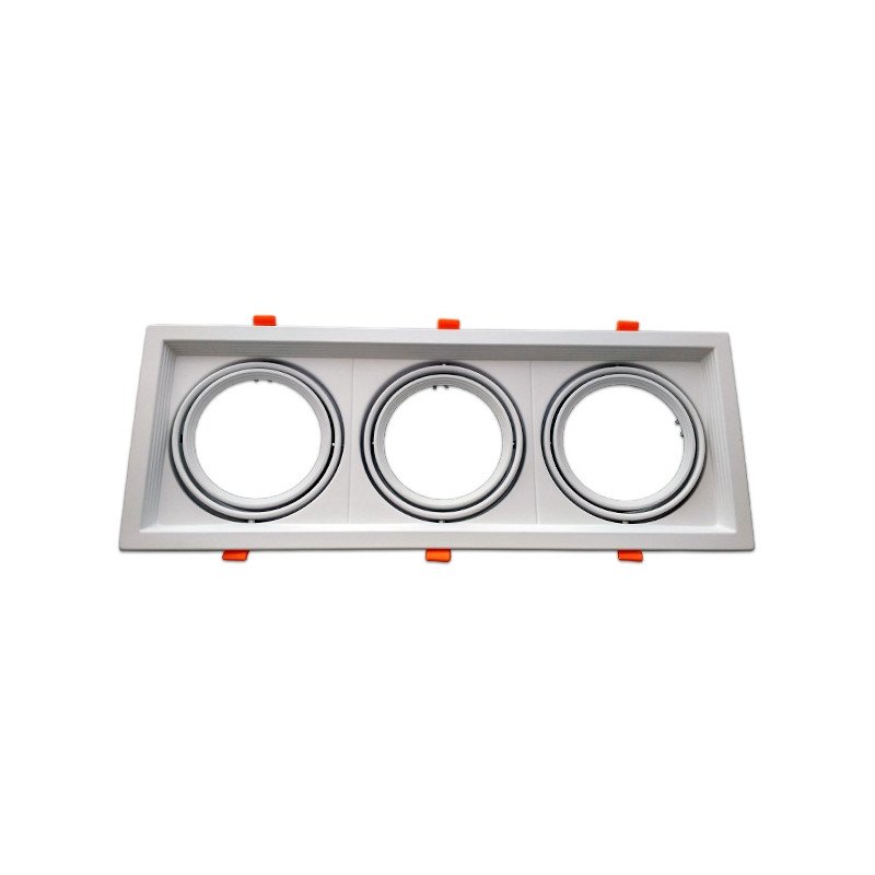 Moldura ajustável triplo para AR111 branco
