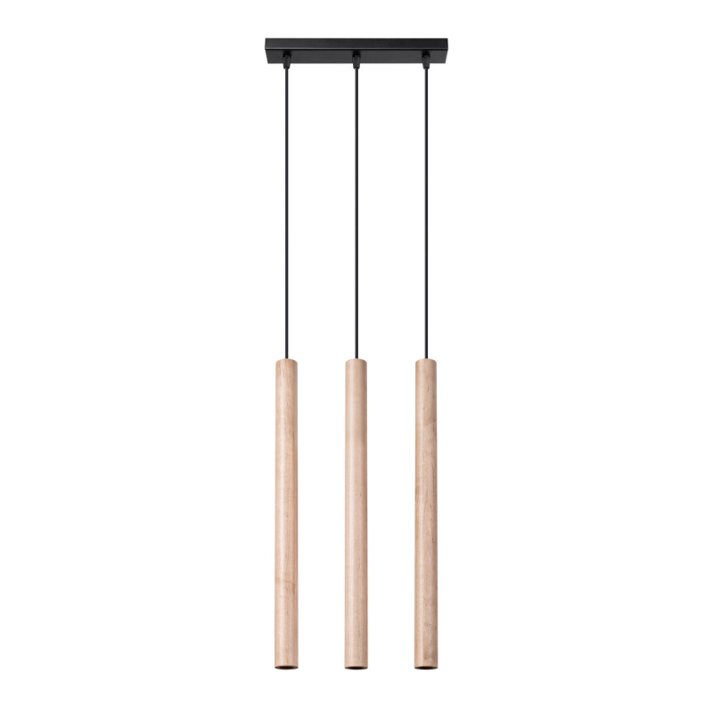 Lámpara colgante PASTELO 3L madera