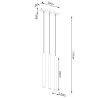 Candeeiro suspenso PASTELO 3L madeira