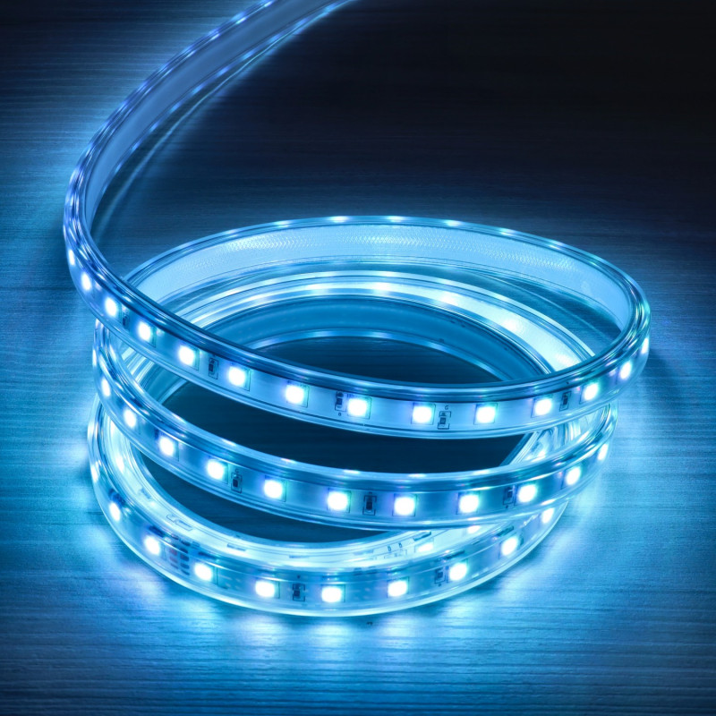 Fita LED 220V RGB IP65 de encaixe rápido