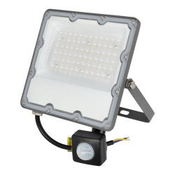 Projetor LED plano IP66 de 50 W com detetor de presença