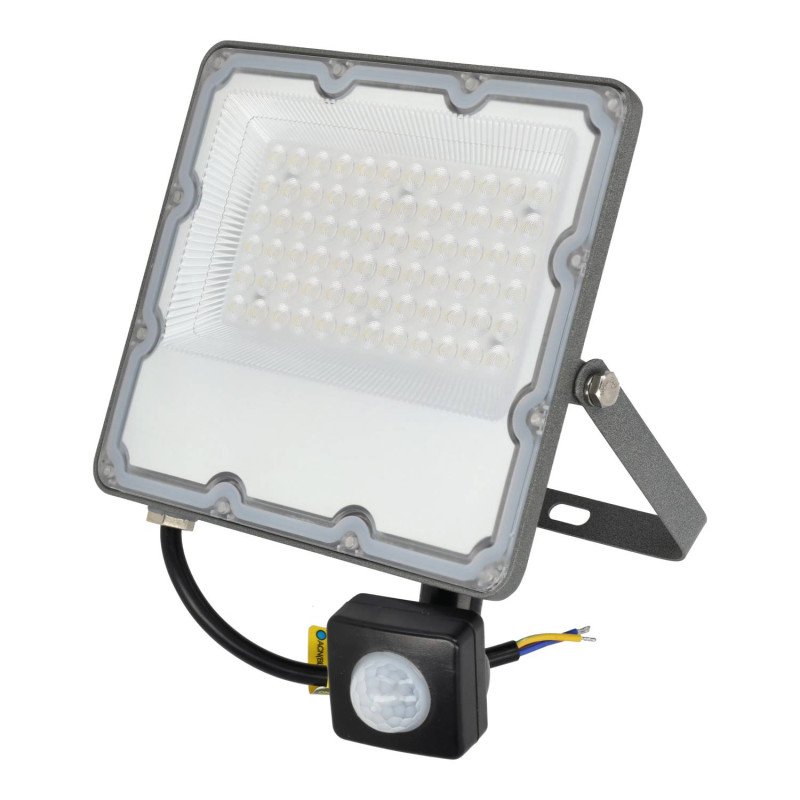 Projecteur LED plat 50 W IP66 avec détecteur de présence
