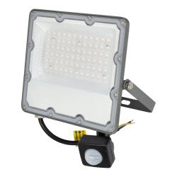 Projetor LED plano IP66 de 50 W com detetor de presença