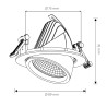 Led Projector 12W telhado rodada orientável