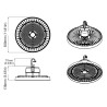Campânula LED UFO com potência ajustável 100/150/200W