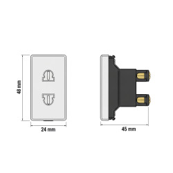 Tomada mista modular 10A