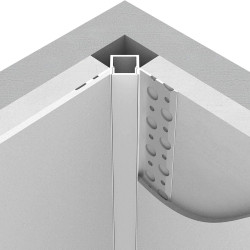 Perfil Alumínio de Canto Encastrar para Gesso / Pladur para Fita LED até 12mm