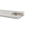 Perfil rectangular aluminio tira led 1 m con pestañas