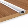 Perfil rectangular aluminio tira led 1 m con pestañas