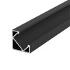 Perfil de alumínio angular tira led 2m preto