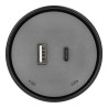 Prise USB A+C 3.1A pour rail coulissant