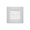 Brushed Aluminium Frame 1 Gang Crystal Series Grey