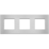 Cadre en Aluminium Brossé 3 Mécanismes gris